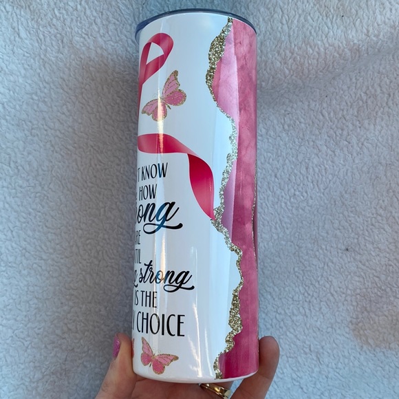 Breast Cancer 20oz. Tumbler NWT Handmade - Picture 9 of 10